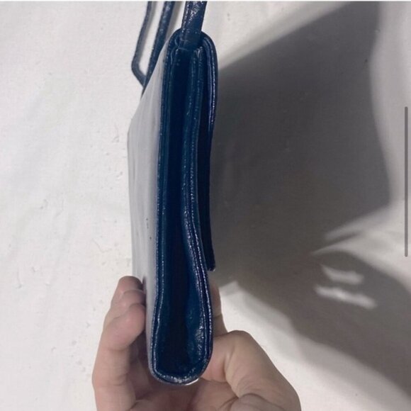 Vintage Navy Blue Cross Body Bag Shoulder Bag Clutch Purse - Picture 6 of 12